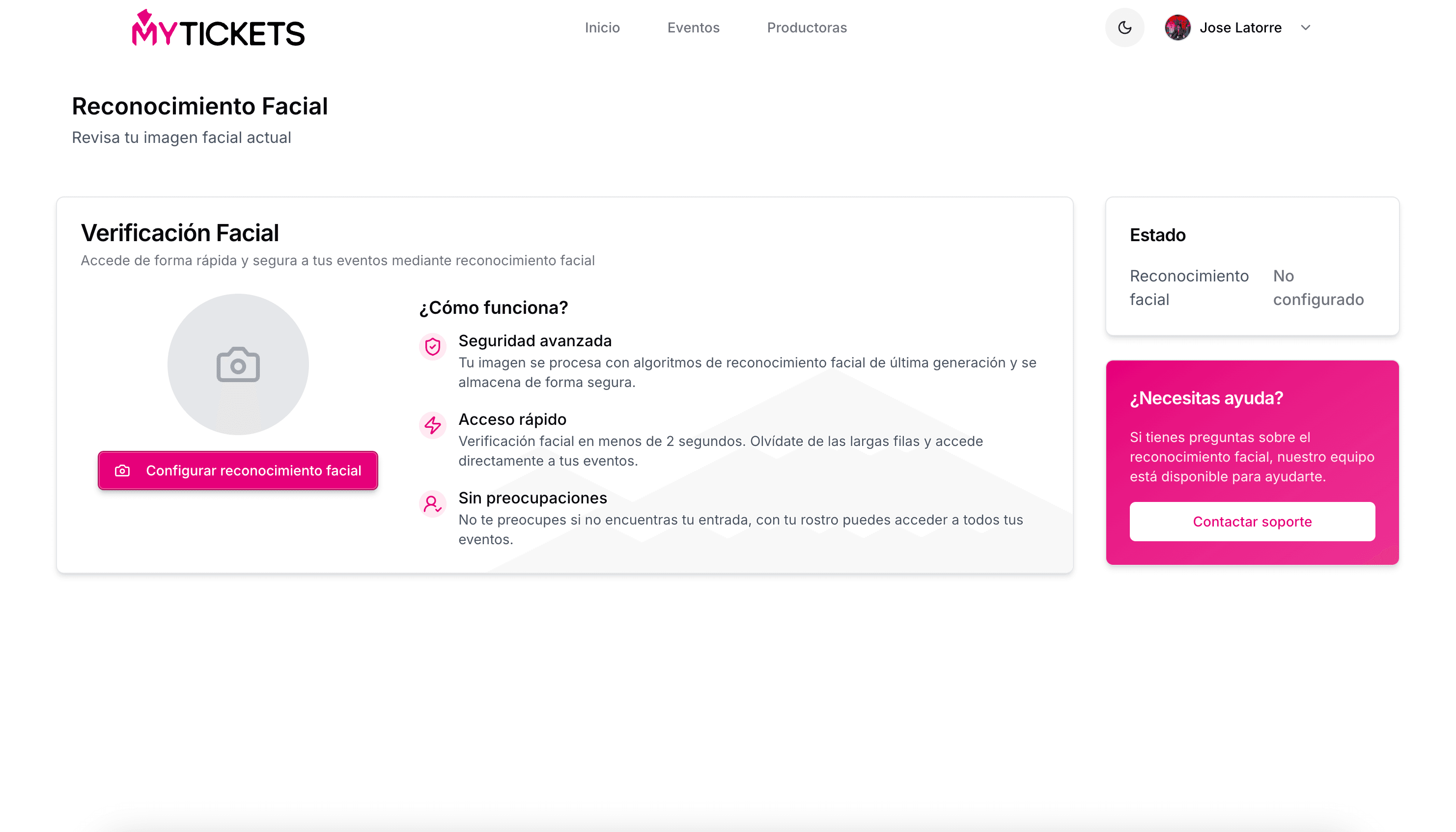 face recognition mytickets